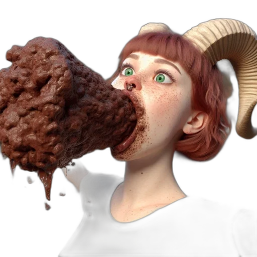 food, face, creature, hat, 3d render, photorealistic, concept art, distinctive transparent PNG cut-out