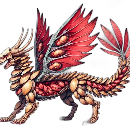dragon, creature, animal, staff, concept art, fantasy art, pixel art, 3d render transparent PNG cut-out