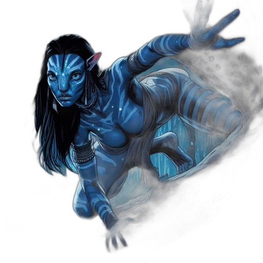 dragon, creature, fantasy art, concept art, comic book art, watercolor, underwater, blue transparent PNG cut-out