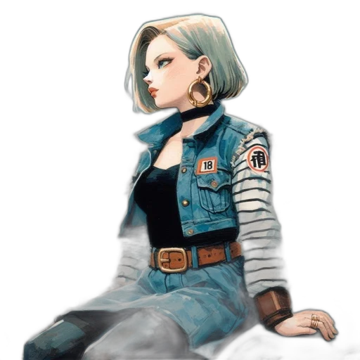 jacket, staff, robot, weapon, concept art, pixel art, watercolor, comic book art transparent PNG cut-out