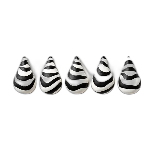 jewelry, 3d render, monochrome, row, white, black, striped, objects transparent PNG cut-out