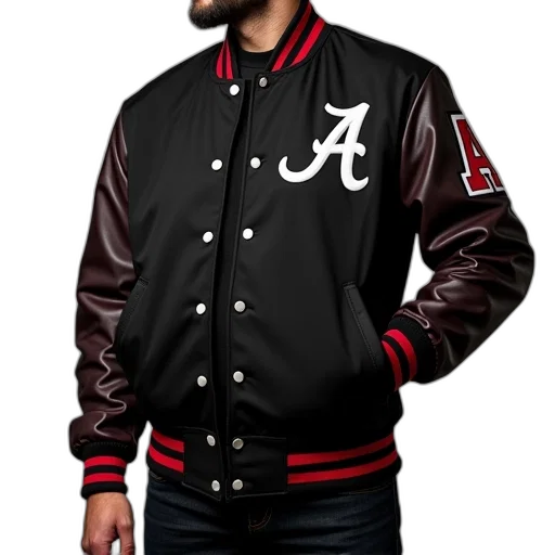 jacket, concept art, photorealistic, 3d render, pixel art, alabama, university, bulldogs transparent PNG cut-out
