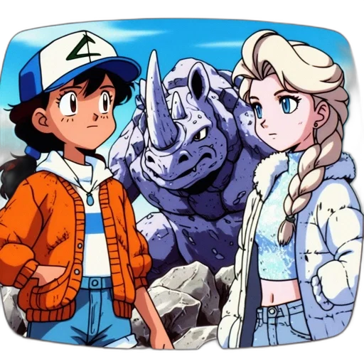 jacket, creature, animal, hat, vaporwave, anime, pixel art, concept art transparent PNG cut-out