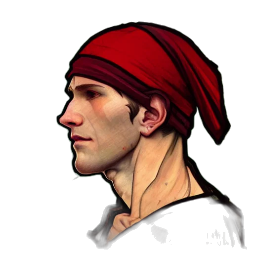 hat, face, concept art, photorealistic transparent PNG cut-out