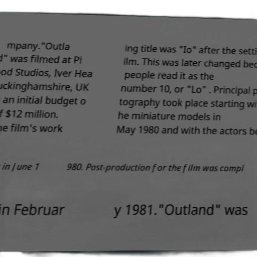image, text-based, caption, about, filming, movie, outland, mentions transparent PNG cut-out