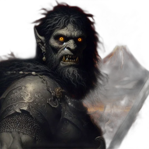 creature, face, fantasy art, concept art, photorealistic, comic book art, orc-like, glowing transparent PNG cut-out