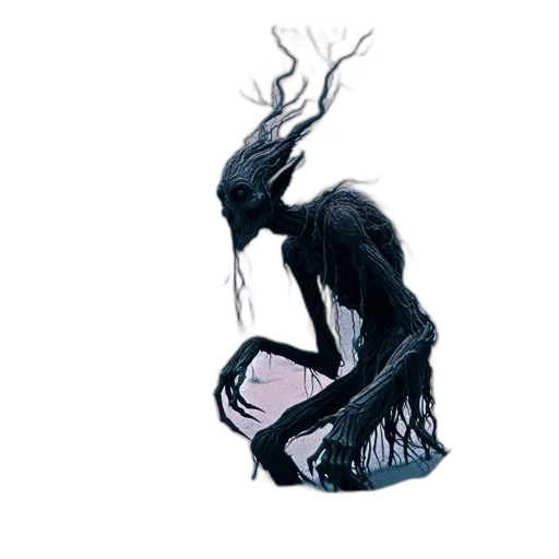 creature, hair, mask, dress, concept art, fantasy art, watercolor, pixel art transparent PNG cut-out
