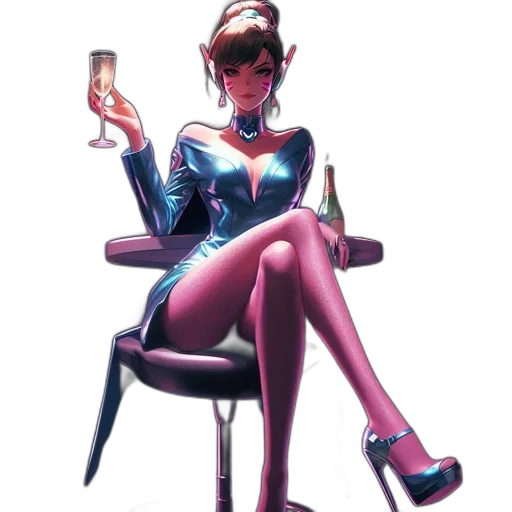 dress, robot, furniture, staff, comic book art, concept art, cyberpunk, cartoon transparent PNG cut-out