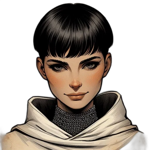 face, staff, jacket, jewelry, comic book art, fantasy art, concept art, photorealistic transparent PNG cut-out