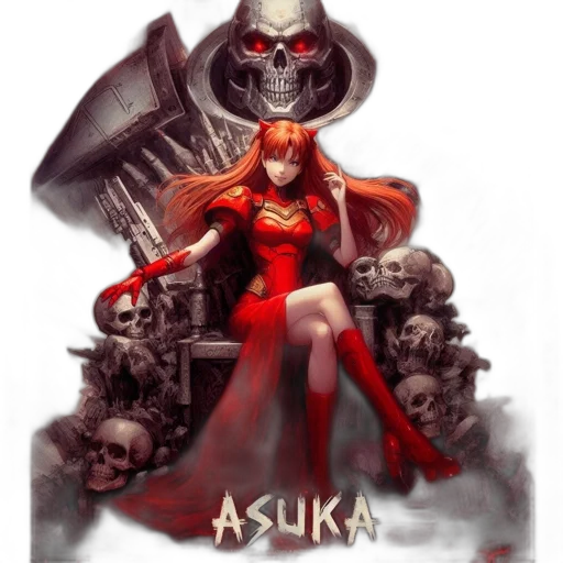 mask, concept art, comic book art, fantasy art, anime, red, imposing, woman transparent PNG cut-out