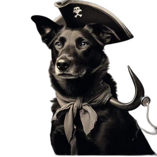 staff, hat, animal, crown, photorealistic, black, dog, dons transparent PNG cut-out