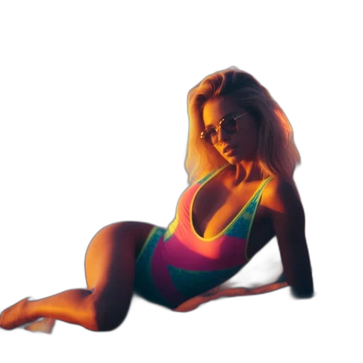 dress, hair, concept art, photorealistic, pixel art, 3d render, neon lights, neon transparent PNG cut-out