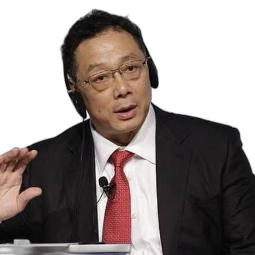 staff, man, suit, tie, speaks, into, microphone, while transparent PNG cut-out