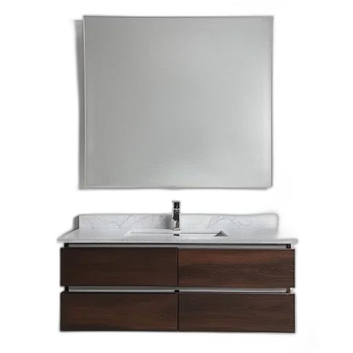 furniture, modern, bathroom, vanity, large, mirror, above, has transparent PNG cut-out