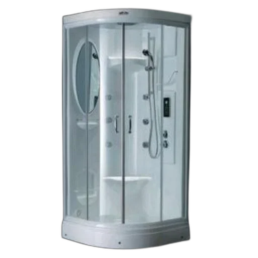 furniture, 3d render, photorealistic, modern, white, shower, enclosure, glass transparent PNG cut-out