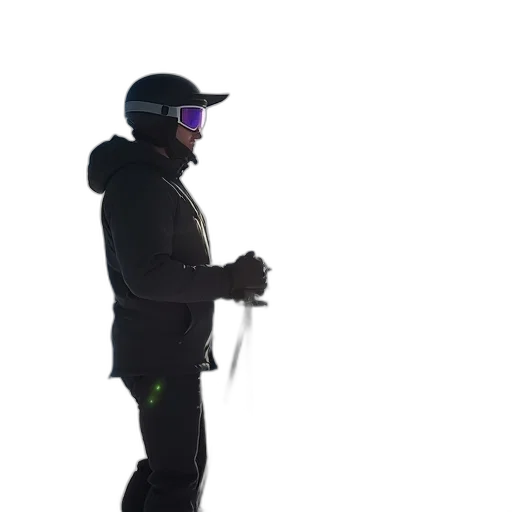staff, jacket, mask, weapon, concept art, 3d render, cyberpunk, vaporwave transparent PNG cut-out