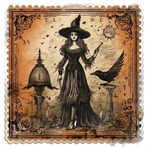 dress, fantasy art, concept art, comic book art, night, fog, fire, vintage-style transparent PNG cut-out
