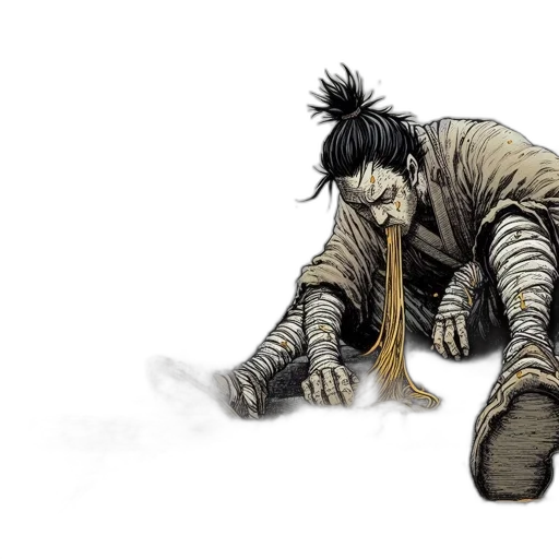 creature, concept art, comic book art, fantasy art, watercolor, earth tones, man, traditional transparent PNG cut-out