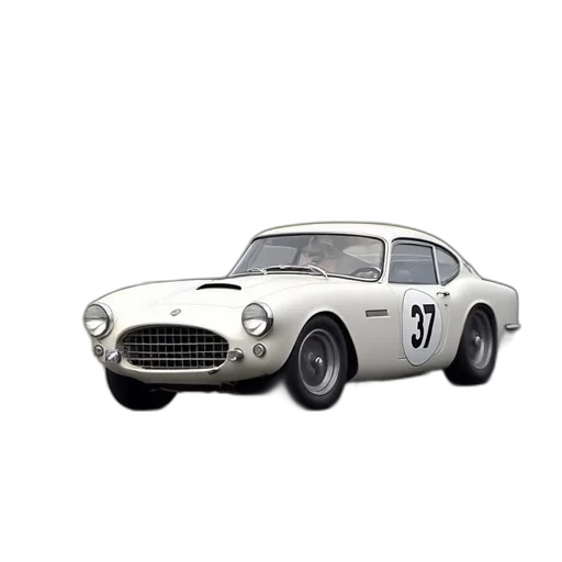 car, animal, 3d render, photorealistic, concept art, white, vintage, race transparent PNG cut-out