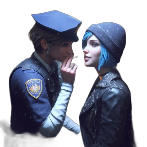 jacket, face, hat, concept art, cyberpunk, photorealistic, comic book art, snow transparent PNG cut-out