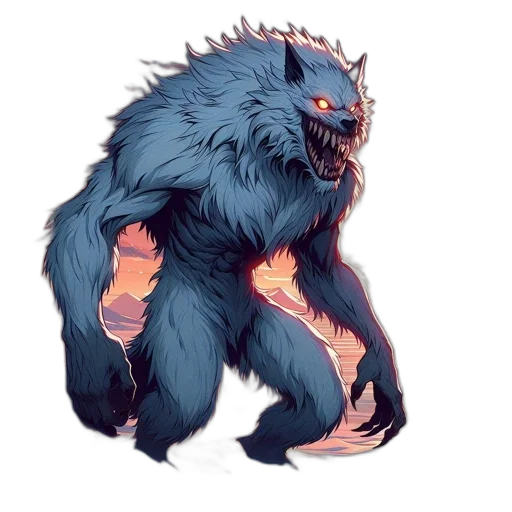 creature, animal, concept art, fantasy art, pixel art, large, ethereal, wolf-like transparent PNG cut-out