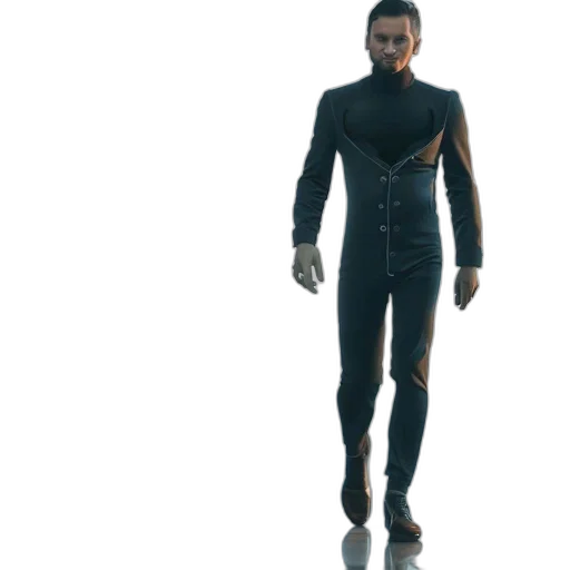 robot, jacket, creature, concept art, 3d render, cyberpunk, comic book art, dark transparent PNG cut-out