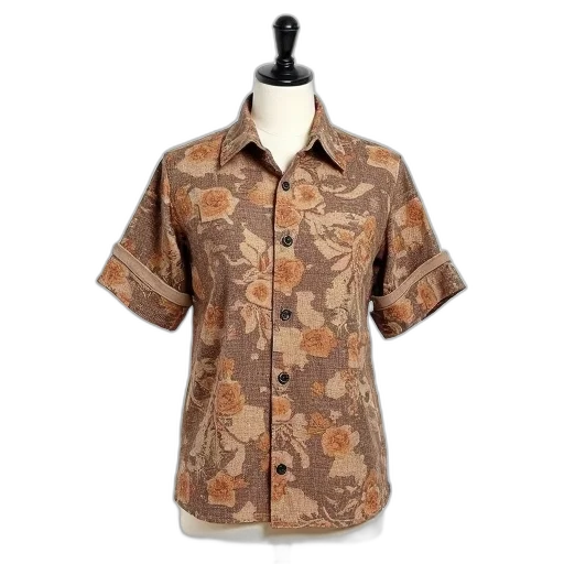 jacket, dress, earth tones, brown, beige, patterned, shirt, buttoned transparent PNG cut-out