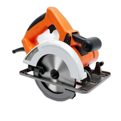 robot, weapon, modern, electric, circular, saw, white, orange transparent PNG cut-out