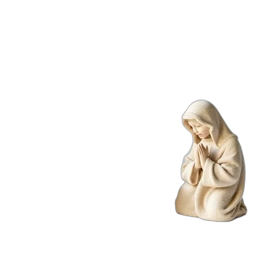 3d render, three, nativity, christmas, ornaments, shown, white, background transparent PNG cut-out