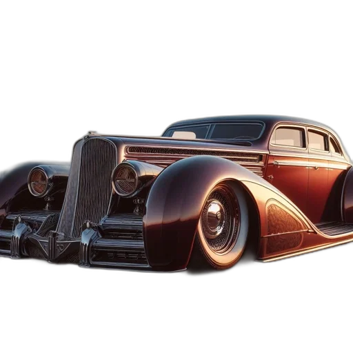 car, weapon, 3d render, photorealistic, concept art, classic, 1930s-1940s, hotrod transparent PNG cut-out
