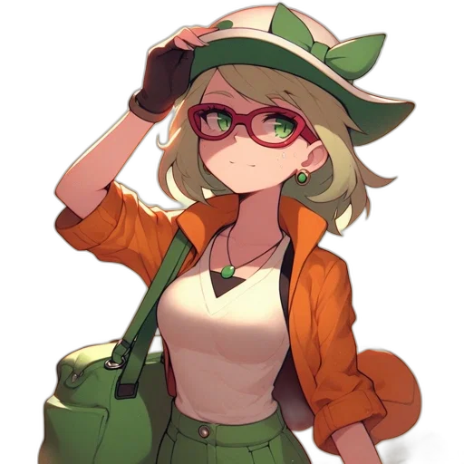 jacket, hat, staff, dress, pixel art, anime, concept art, cartoon transparent PNG cut-out