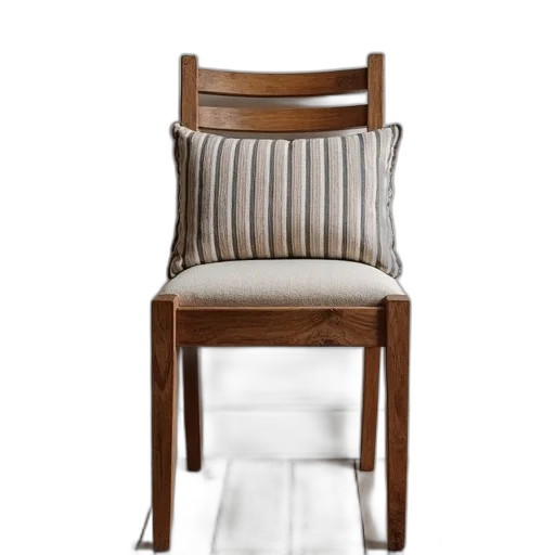 furniture, dress, 3d render, earth tones, rustic, wooden, chair, striped transparent PNG cut-out