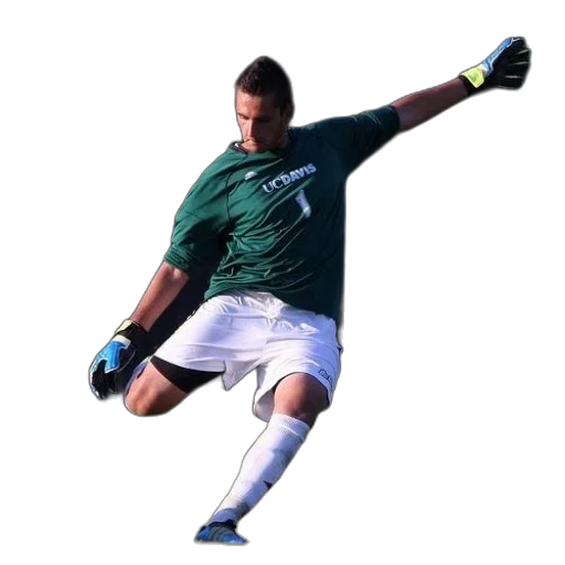 robot, photorealistic, soccer, player, green, jersey, number, about transparent PNG cut-out