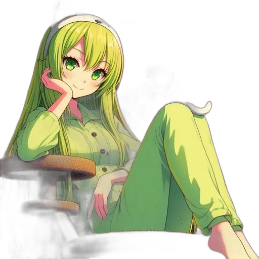 staff, furniture, anime, pixel art, cartoon, photorealistic, green, neon transparent PNG cut-out