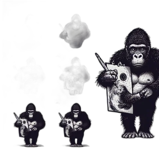 weapon, animal, concept art, pixel art, comic book art, cartoon, illustrated, sequence transparent PNG cut-out