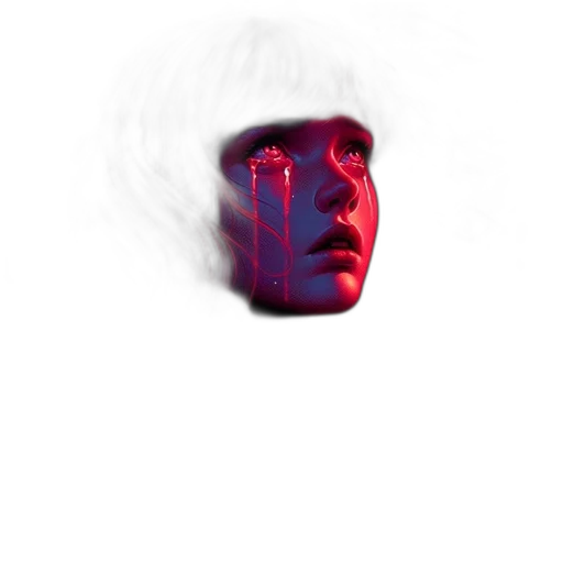 face, mask, robot, creature, photorealistic, concept art, vaporwave, 3d render transparent PNG cut-out