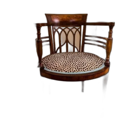 furniture, crown, 3d render, photorealistic, vintage, wooden, chair, leopard transparent PNG cut-out