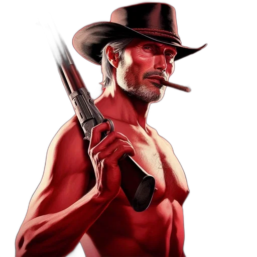 weapon, hat, comic book art, concept art, photorealistic, pixel art, red, desert transparent PNG cut-out