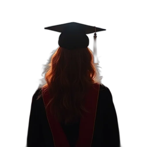 hat, staff, jacket, dress, 3d render, photorealistic, graduating, girl transparent PNG cut-out