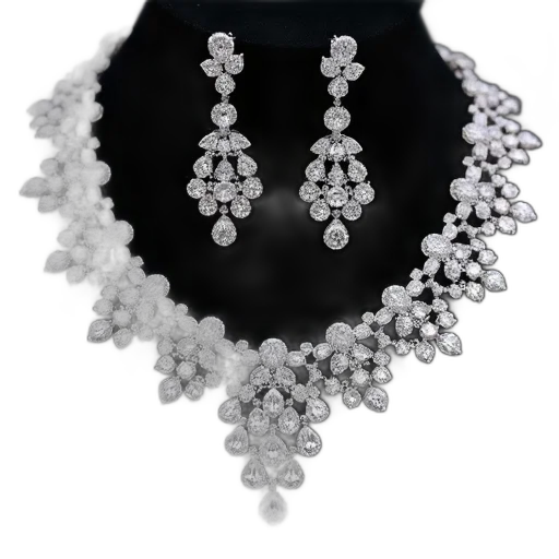 jewelry, crown, close-up, view, diamond, necklace, matching, pair transparent PNG cut-out
