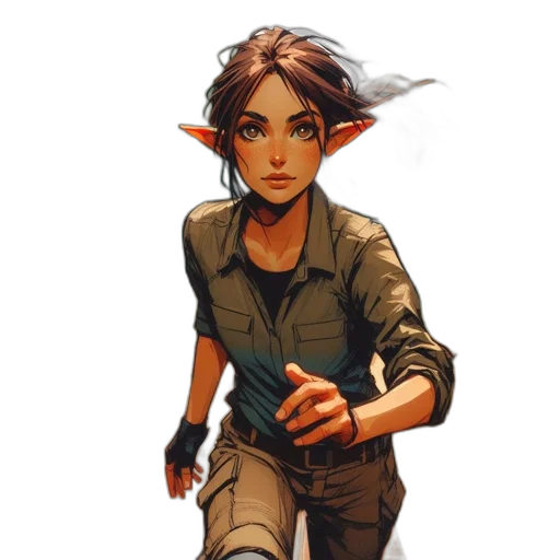 staff, concept art, fantasy art, pixel art, comic book art, green, earth tones, dark transparent PNG cut-out