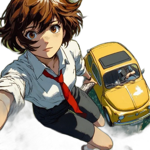 car, weapon, face, robot, anime, concept art, watercolor, comic book art transparent PNG cut-out