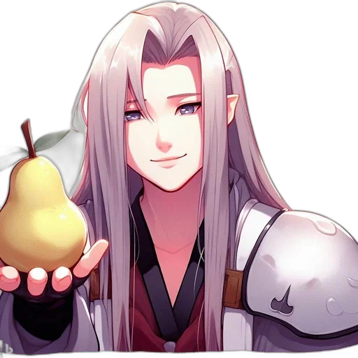 food, pixel art, fantasy art, concept art, anime, animated, character, silver transparent PNG cut-out