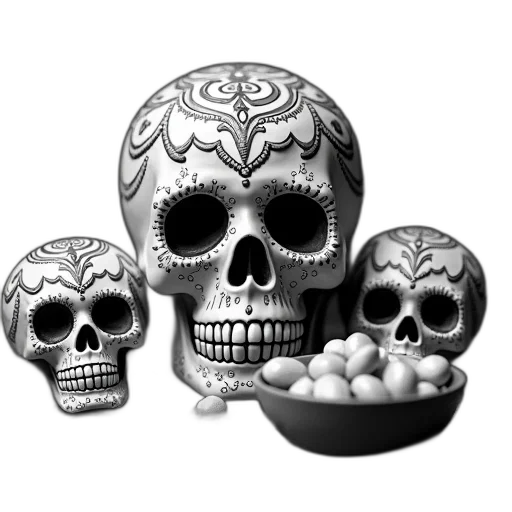 jewelry, food, mask, 3d render, photorealistic, concept art, fantasy art, monochrome transparent PNG cut-out