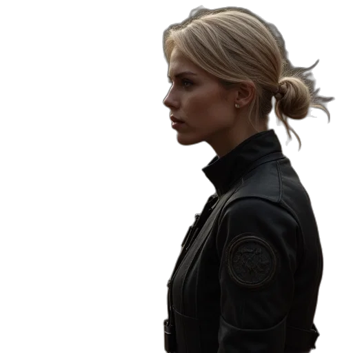 jacket, staff, face, weapon transparent PNG cut-out