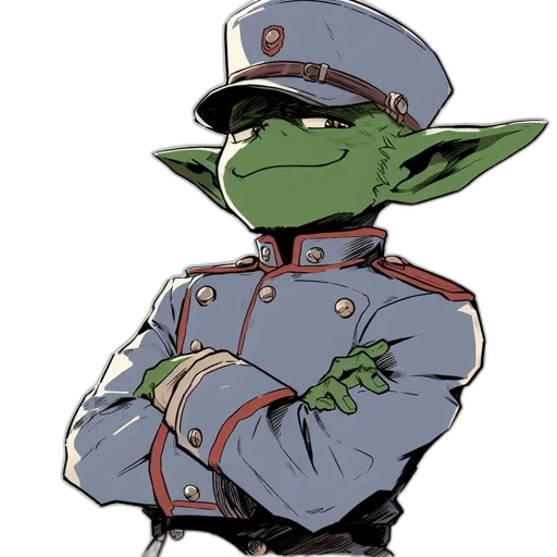 staff, jacket, hat, concept art, cartoon, anime, pixel art, green transparent PNG cut-out