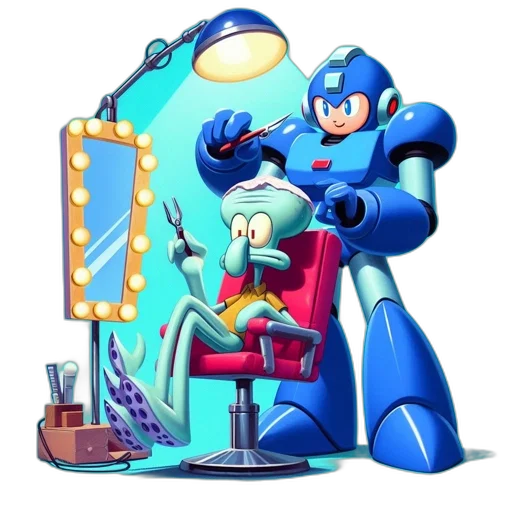 robot, staff, furniture, jewelry, concept art, pixel art, cartoon, comic book art transparent PNG cut-out