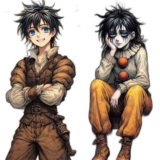 concept art, comic book art, anime, fantasy art, blue, dark, monochrome, earth tones transparent PNG cut-out
