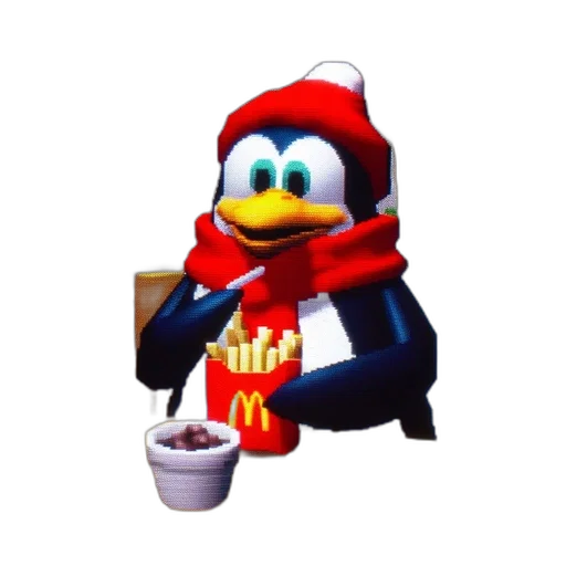 food, animal, creature, hat, pixel art, 3d render, concept art, vaporwave transparent PNG cut-out