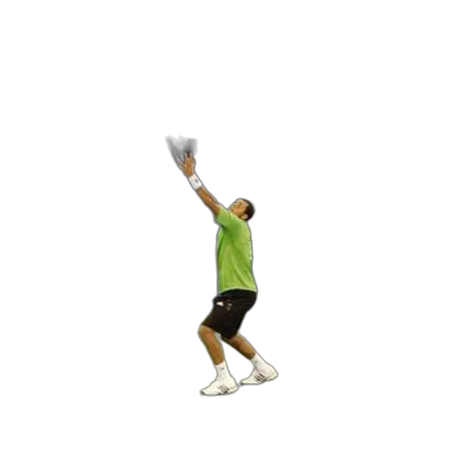 staff, 3d render, pixel art, man, green, shirt, playing, tennis transparent PNG cut-out